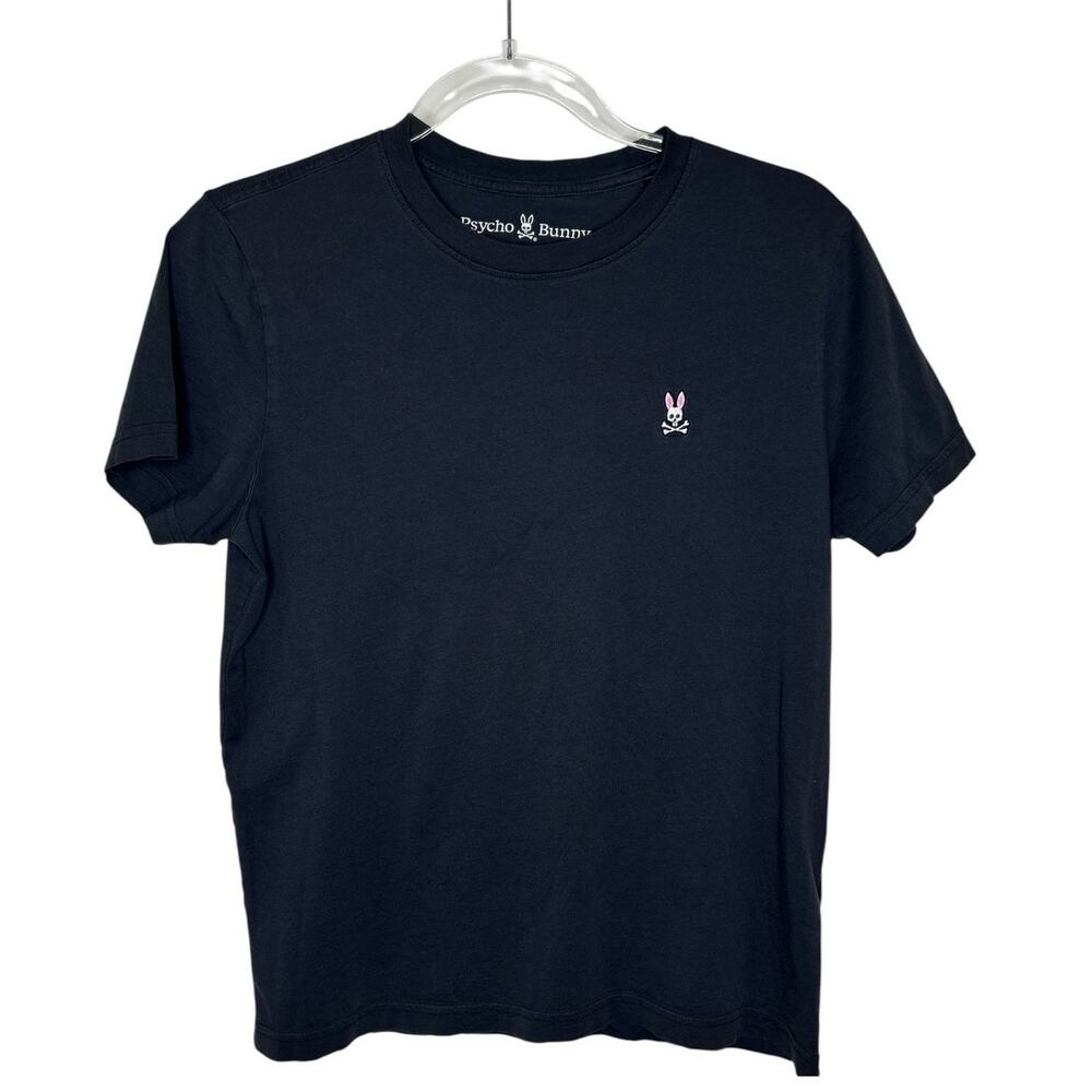 Psycho Bunny Navy Blue T-Shirt White embroidered Skull Crossbones Sz. 3 / XS